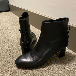 Tory Burch Black Leather Booties + Bag